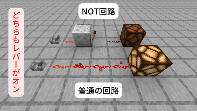 レッドストーン回路でONとOFFを逆にしたい！NOT回路の作り方を徹底解説